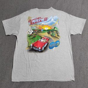Eskimo Joes Get Your Kicks Route 66 Gray T-Shirt Mens Large Hanes Beefy Vintage